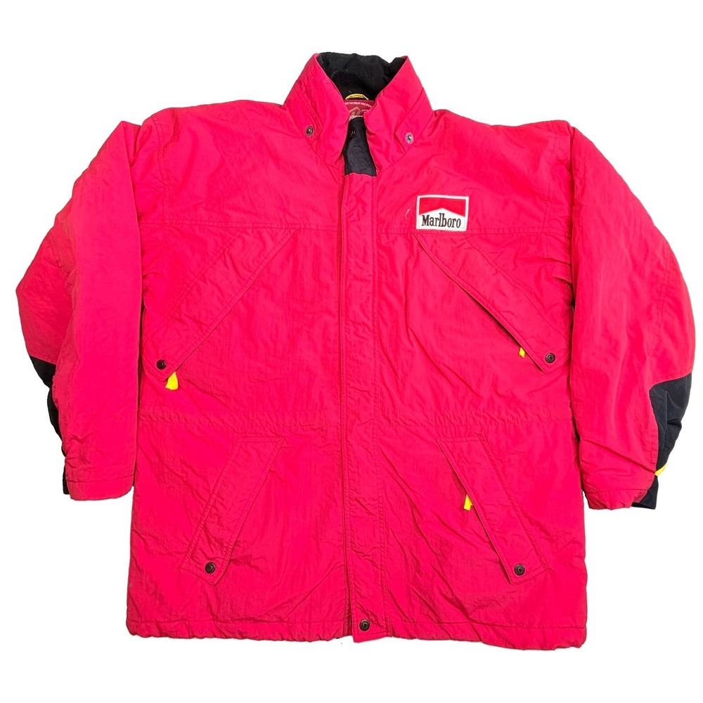 Vintage Marlboro Country Store Puffer Jacket Red Adult Large 90s Coat